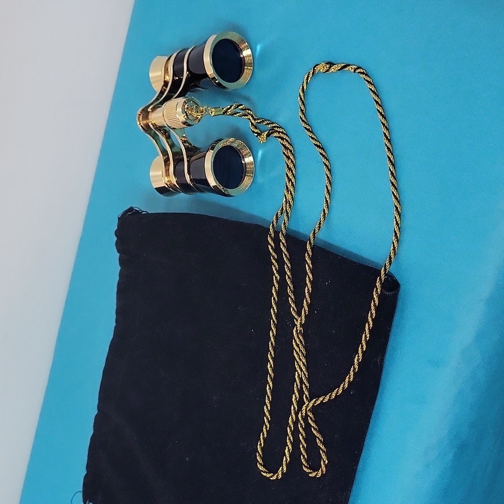 Met Opera Black & Gold Chain Opera Glasses